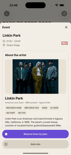 Artist details: bio, genres and set time